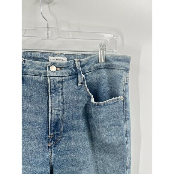 Good American Blue Straight Leg Jeans - Picture 2 of 6